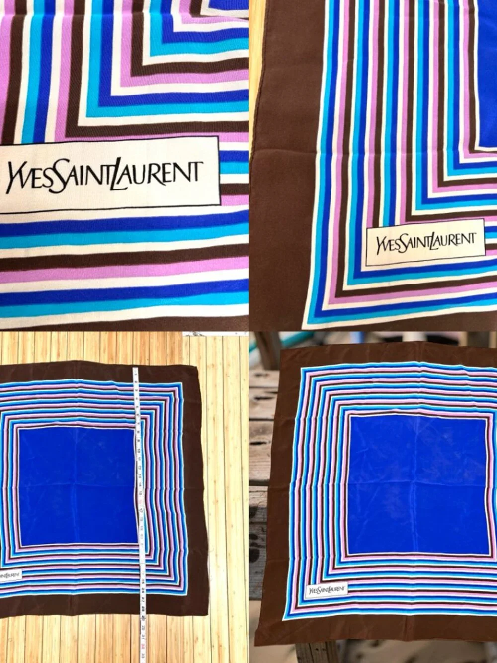 Yves Saint Laurent YSL 100% Silk Satin Scarf 30